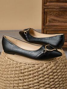 WHDXY 1 Pair Women's Pointed Toe Soft Leather Slip-On Flats, Versatile Casual Office Work Shoes, Comfortable Driving Loafers, Light Flat Bottom Shoes, Elegant Lady Style