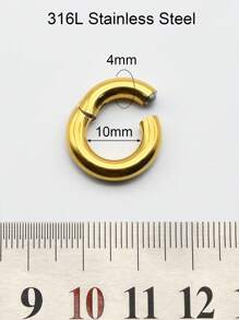 1 pieza de gran calibre Clicker de septum de 10 mm a 2 mm 12G, redondo, liso, de acero inoxidable 316L, pendientes únicos con bisagra, aro de segmento de septum perforado grande, joyería corporal punk para expansión de orejas