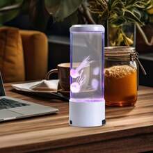 1 Peça Lâmpada de Lava em Forma de Água-Viva com LED, Luz de Humor do Oceano que Muda de 7 Cores, Ideal para Sala de Estar, Quarto, Criado-Mudo, Escritório, Decoração de Mesa e Presente para Feriados/Aniversários