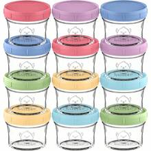 12pk 4oz Glass Baby  Containers With Lids - Leak-Proof, Microwavable Small Glass Jars, Baby Purees & Toddler Snack Storage Containers, Dishwasher & Freezer Safe (Nord) - Terracotta - View 10