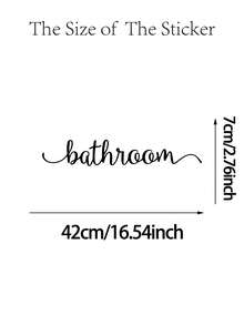 1 片，浴室标语装饰贴纸 - 黑色 - 查看 5