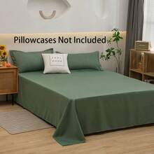 1pc Plain Color Breathable Bedsheet For Children, Single, Twin Or Double Bed, Bedroom Use, Boys Or Girls - A - View 14