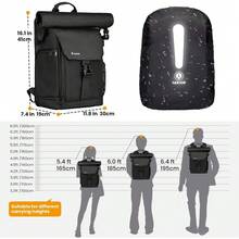 Camera Backpack Rolltop Photography Backpack With Removable Laptop Case 2 In 1 Large Capacity Camera Bag With Waterproof Rain Cover For DSLR SLR Cameras (SP-01 Black) - Default - View 5