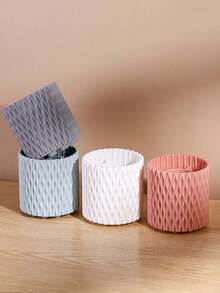 Makeup Brush Organiser,360° Rotating Makeup Organiser,Eyebrow Pencil,Lipstick,Eyeshadow Brush Organiser,Desktop Multi-Functional Pencil Brush Bucket,Desktop Minimalist Pencil Bucket With Compartment,Light Luxury Cosmetic Organiser,Creative Large Capacity Storage Bucket - Multicolor - View 3