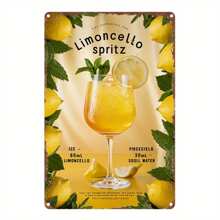 1pc Metal Lemon Alcohol Spray Wall Decor, Vintage Style Art Poster, 2D Wall Decoration, Ideal Gift, Retro Art Room Decor, Fits Bedroom, Kitchen, Game Room, Balcony, Garden, Porch, Bar, Restaurant, Cafe, Club, Gym, Bathroom, Lounge, Office, Garage, Random Hole Style