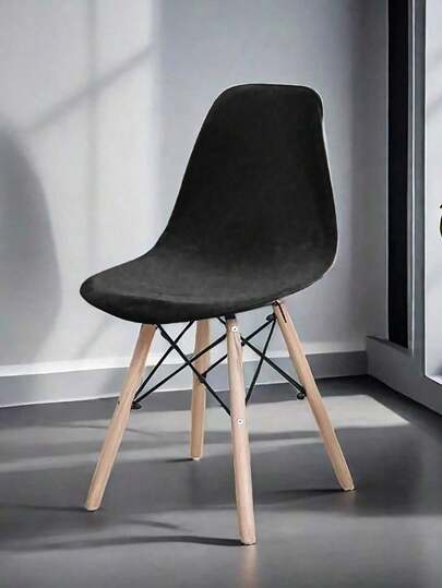 1PC, 2pcs,Solid Color Silver Fox Velvet, Velvet, Chair Cover, Elastic Shell Chair Cover, Nordic Makeup Stool, Wear Resistant To Dirt And Cat PAWS, Household Items, Solid Color, Backrest Chair, Cushion Cover, Suitable For Hotel Home Restaurant