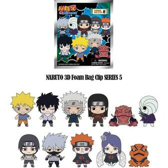 Crunchyroll 1 st officiellt licensierad 3D-animekaraktärsserie 5 mystisk bulkväska med klämma nyckelring slumpmässigt ett och Sasuke eller andra karaktärer för mamma pappa vänner och animefans födelsedagspresenter till halloween och julklappar tillbaks till skolan