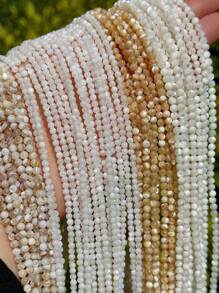 1 Peça Pérolas de Concha do Mar Natural, Contas Redondas de Concha de 3mm, 4mm, 5mm, Espaçadores Redondos de Concha para Fabricação de Joias, Suprimentos Artesanais para Colar, Pulseira, Anéis e Mais