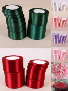 1pc Black Green Ribbon Handmade DIY Rose Flower Ribbon 21meters Long Polyester Webbing Packaging Webbing, Home Decor, Scene Decor, Theme Party Decor