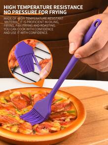 1PC/8 Inches Silicone Food Oil Brush, Extended Handle With One-Piece Molding,High Temperature Resistance Baking And Cooking Tools,Multiple Colors Available,Baking Supplies