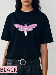 Womens Moth Balance And Composure V-Neck T-Shirt - màu đen - Xem 1