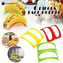 5 piezas Soporte de plástico rojo para tortillas, soporte mexicano para tacos, soporte de cocina creativo para panqueques, patatas fritas, tortas de maíz y tortillas, estilo restaurante