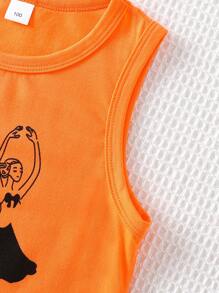 3pcs Girls' Sleeveless Heart & Girl Print Round Neck Tank Tops, Summer Young Girl Tops Multi Pack