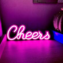 1pc Neon Light Cheers Sign, USB Or Battery Powered Cheers LED Sign For Home, Wedding, Dining, Birthday Party, Bar Decoration, Soltary Party, Beer Party, Valentine's Day, Mother's Day, Christmas Gift And Party Decor - White - View 17