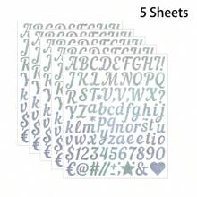 5 Pcs 1 Inch Hand-Lettered Stickers, Suitable For Mugs, Mailbox, Car, Holiday Gifts, Greeting Cards, Birthday Parties, Index Filing, Etc.,School Supplies,Back To School
