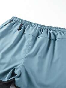 男士夏季运动短裤，适合跑步、瑜伽、健身、户外活动，5 英寸内缝，适合海滩和休闲穿着 - 霧霾藍 - 查看 7