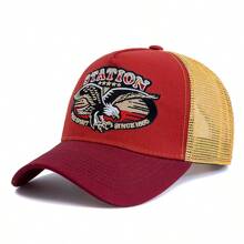 JZML 1pc Men's Letter Eagle Embroidered Trucker Cap