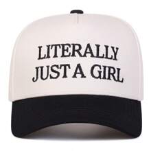 1pc Women "Literally Just A Girl Time" Embroidered Trucker Hat, Casual Street Style Baseball Cap, Suitable For Spring/Autumn Outdoor Travel
