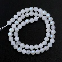 1 件月光石珠，各种尺寸 4/6/8/10 毫米，时尚优雅人造珍珠美人鱼彩色手工 DIY 串珠，适用于手链、项链、珠宝制作、吊坠、配饰 - 白色 - 查看 9