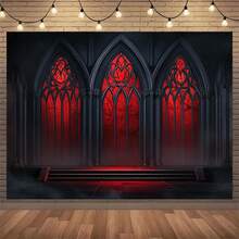 Gothic Vampire Castle Photography Background, 100% Polyester Fiber, No Need For Electricity, Perfect For Birthdays, Weddings, Party Decorations, Photography Studio Props, Portraits, And Cake Table Displays - Multicolor - View 5