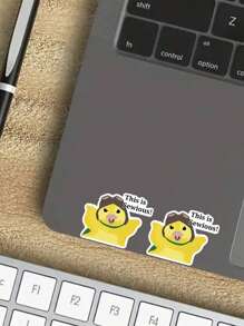 1/3pcs "This Is Sewious" Humorous Stickers, Adorable Yellow Chick With Green Scarf & Goggles, Pilot-Themed Design, Decorate Your Laptop, Water Bottle, Journal, Skins, Guitars, Helmets, Office Supplies, School, Skateboards, Luggage, And Other Funny Decal,School Supplies,Back To School