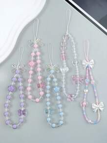 1 Stück süße klare Kristall Schleifen Handytasche Anhänger, künstlicher Kristall Anhänger als Taschenzubehör, süßer künstlicher Kristall Perlen Schlüsselanhänger Armband, Retro Charm Geldbörse Tasche Rucksack Auto Charm für Frauen und Mädchen, klarer Kristall Anhänger als geeignetes Geschenk für Freunde, Verwandte, Liebhaber, Mütter, Familie, Freunde, Geburtstag, Feiertage, Handyanhänger, Handykette