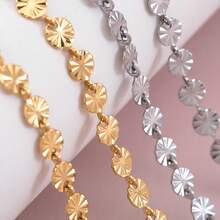 1m/Pack Stainless Steel Round Patterned Chain, Sunflower Chain, For DIY Jewelry Making Necklace Bracelet Accessories - H2838 - View 5