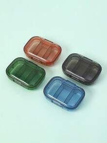 3-Compartment Portable Pill Box, Weekly Medication Storage Case, Dust-Proof Pill Organizer, Suitable For Travel, Office Desk And Home Use - Multicolor - View 3