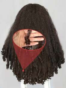 非洲式卷发 U 型假发，适合合成卷曲直发 U 型，带有弹性卷发末端，无胶外夹式合成半假发，适合女士 - 深棕色 - 查看 6