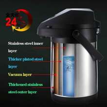 3L/100 oz. Isolierter/Thermischer Kaffee-Airpot mit Pumpe, doppelwandiger Edelstahl Getränkespender für heiße/kalte Getränke