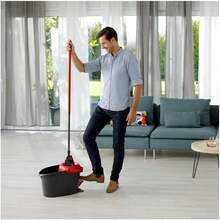 2-In-1 Floor Mop Complete Set, Extra Wide Mop With Handle, Microfiber Cover And Bucket With Power Spinner, For All Hard Floors - Black and Red - View 4