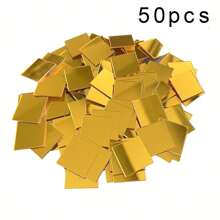 [Qty: 20/50/100/200/500/1000 Pcs] 2cm Square Acrylic Mirror Mosaic Tiles, Self-Adhesive Geometric Wall Stickers For Bedroom, Living Room, Bathroom Decor, Glass Surface, Shiny And Reusable, DIY Mirror Tiles Home Decor, Multi-Surface Installation