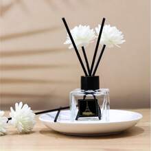 1 Set/2 Sets 1.71oz/50ml Reed Diffuser Sets (Each Set Includes 3 Small Flowers, 4 Rattan Sticks, 1 Fragrance Oil Bottle), Bathroom Deodorizer & Air Freshener, Long-Lasting Scent, Suitable For Bedroom, Living Room, Car, Study, Bathroom, Room Decor, Diffuser, Home Fragrance