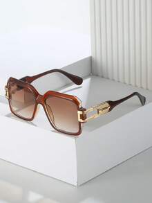 1 件男女通用方形复古街头风 Y2K 拼色时尚眼镜，时尚度假之选 - 彩色 - 查看 12