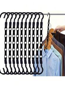 10/5/1pc Magic Hangers - Space Saving Wardrobe Organizer For Heavy Clothes - Durable Plastic Multifunctional Hangers For Organizing Clothing Stores, Dormitories, Apartments, And Small Wardrobes