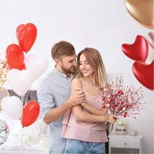 1 szt./2 szt. (45 cm/17,7 cala) Romantyczne różowe sztuczne czerwone jagody w kształcie serca, ręcznie zbierane kwiaty o realistycznym wyglądzie, dekoracja bukietu kwiatowego, na prezent, wesele, przyjęcie, dekoracja wazonu do domu, gałązki jagód, prezenty na rocznicę ślubu - Wielokolorowe - Zobacz 9