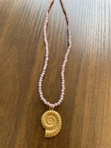 Colorful Beaded Necklace With Starfish And Shell Pendant, Stainless Steel Spring Ring Choker, Spring/Summer