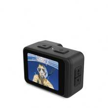 PRIXTON AQUA DV850 運動相機，WiFi，行動應用程序，雙 IPS LCD 螢幕，4K 和 24M 分辨率，EIS 影像穩定器，潛水，遙控器，1.5 小時續航時間，高達 128GB 的 SD 卡✅ 24/48 小時送貨 - 黑色 - 查看 4