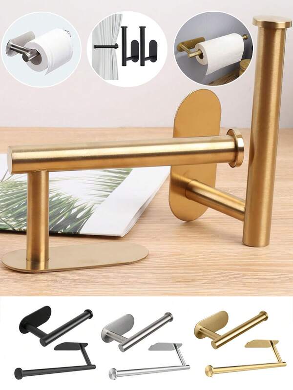 1/2pcs Self-Adhesive Curtain Rod Holder, Windowshade Tie Holder, No Drilling, Paper Towel Holder, Curtain Hanger With Paste Gifts Birthday Graduation