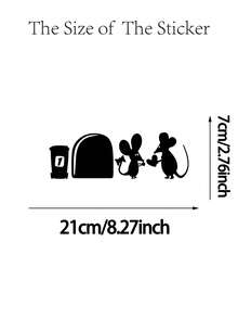 1 Piece, Mouse Hole Decorative Wall Art Sticker,Stickers,Wall Decal, Vinyl Decal For Home Decorations,Spring Decoration Items Refresh Your Home,Rama Decoration Stickers - Black - View 8