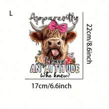 1pc/2pcs/3pcs Highland Cow DTF Clothing Patch DIY A-Grade Washable Iron Clothing Heat Transfer Printing For Women/Men T-Shirts, Backpacks, Stickers, Decorations, Vintage Stamps, Labels, Badges, Logos, Vintage Baseball Caps