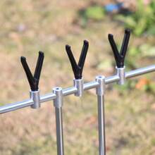 New European Carp Fishing Aluminum Alloy Quick Folding Rod Stand, Multifunctional 5-Head Offshore Fishing Rod Holder, Alarm Bracket, Fishing Accessory