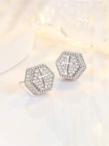 1 Pair Fashion Cubic Zirconia Cross Drop Earrings For Women For Wedding Engagement Anniversary Party Jewelry Valentine's Day Gift,Mom,Mother,Mother's Day,Gift