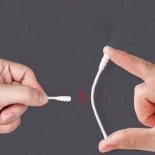 100/300/600 قطعة من أعواد التنظيف المزدوجة الرؤوس للمستحضرات التجميلية، تصميم مزدوج (رأس حلزوني + رأس ملعقة الأذن في واحد)، تخزين في علبة منفصلة، صديقة للبشرة وناعمة، لا تنكسر بسهولة، لا تضر البشرة، لا تتساقط وبقوة امتصاص للماء، يمكن استخدامها لتزيين مكياج العيون والشفاه الرقيقة وتنظيف قناة الأذن والجروح