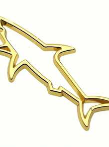 1pc Car Shape 3D Metal Sticker, Simple And Practical Multifunctional Shark Badge Sticker, Car/Motorcycle/Gas Cap Decoration Emblem, Suitable For All Vehicle Exterior