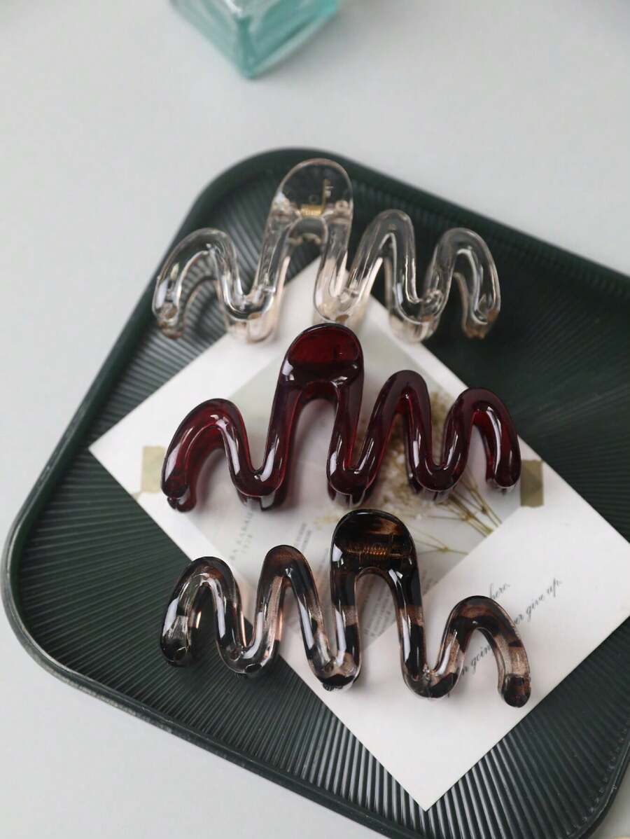 3 piezas/1 pieza Pinzas de pelo elegantes con estampado de leopardo ondulado para mujer, adecuadas para moño, trenzado, peinado diario, citas, vacaciones, fiestas, viajes, pinzas de pelo, agarraderas, sujetadores de pelo, clips de pelo