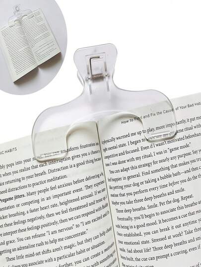 Transparent Book Clip, Page Fixator Bookmark, Reading Accessory, Convenient For Reading, Teaching And Fixing Manuscripts, Suitable For Teachers And Clerks Aged 18 And Above,Back To School,School Supplies