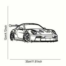 1 pezzo di Decorazione da parete in metallo a forma di auto sportiva - sagoma in ferro di auto, scultura da appendere moderna per la casa, regalo unico per amanti delle auto, per compleanni e la festa del papà - nero - Visualizzare 4