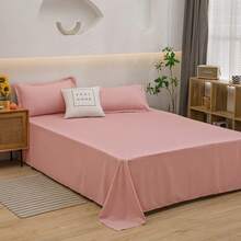 1pc Plain Color Breathable Bedsheet For Children, Single, Twin Or Double Bed, Bedroom Use, Boys Or Girls - A - View 11