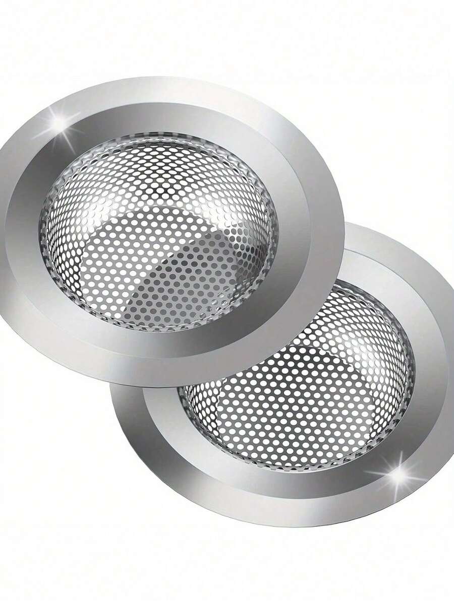 1/3/5 piezas Colador de acero inoxidable para fregadero de cocina - Grande, 4.5 pulgadas de diámetro, diseño micro-perforado anti-obstrucción, filtro de drenaje de borde ancho, esencial para volver a la escuela - Multicolor - Ver 1